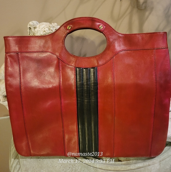 L.A.M.B. by Gwen Stefani Leather Convertable Clutch / Laptop / Handbag #728 - Picture 5 of 17